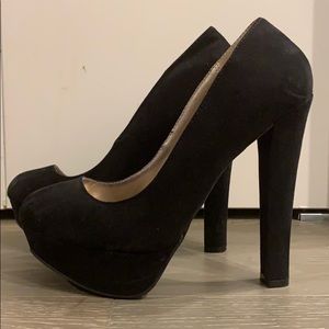 Qupid Black Suede Pumps 7 Dressy high Heels Like New Nordstroms lulu’s 6.5 7.5